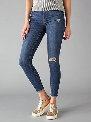 Pieces Delly Cropped Skinny Jeans, Medium Blue