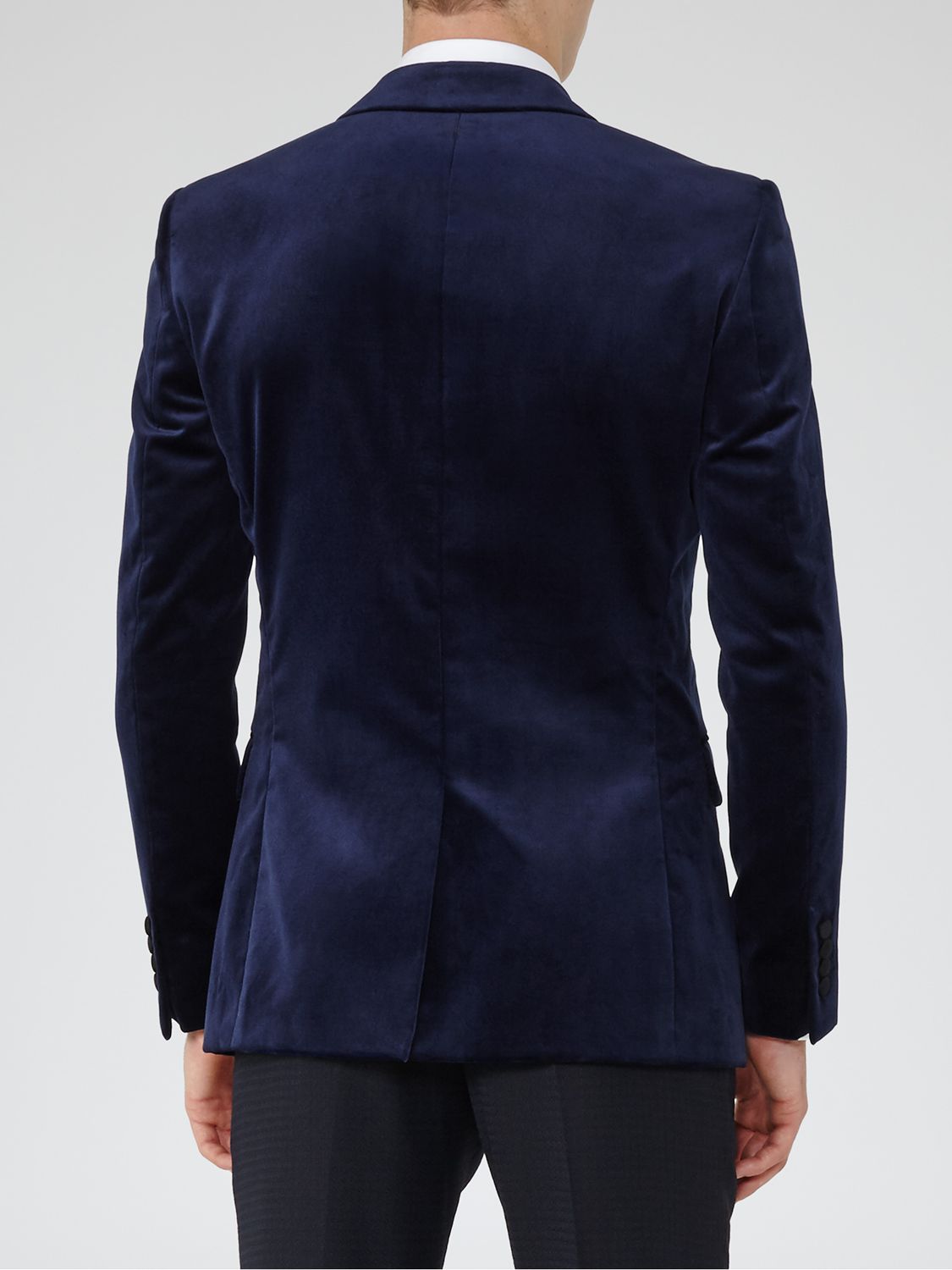 Reiss Maximus Slim Fit Velvet Blazer, Bright Blue