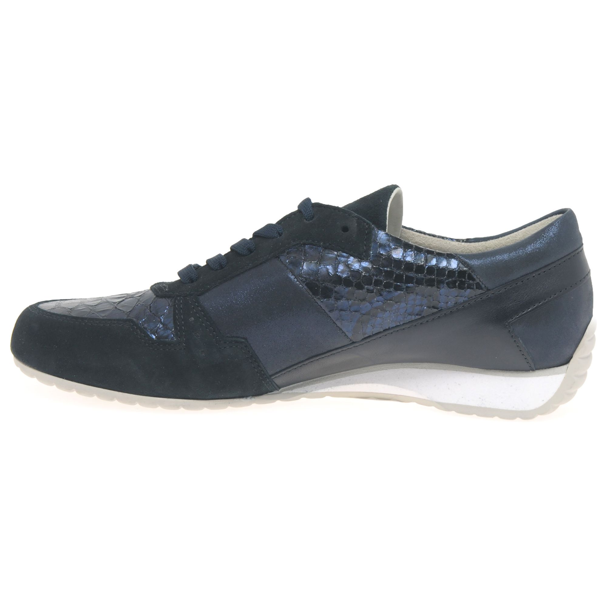 Gabor Raine Wide Fit Lace Up Trainers, Navy