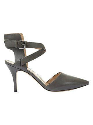 Mint Velvet Aaliya Cross Strap Stiletto Court Shoes, Grey