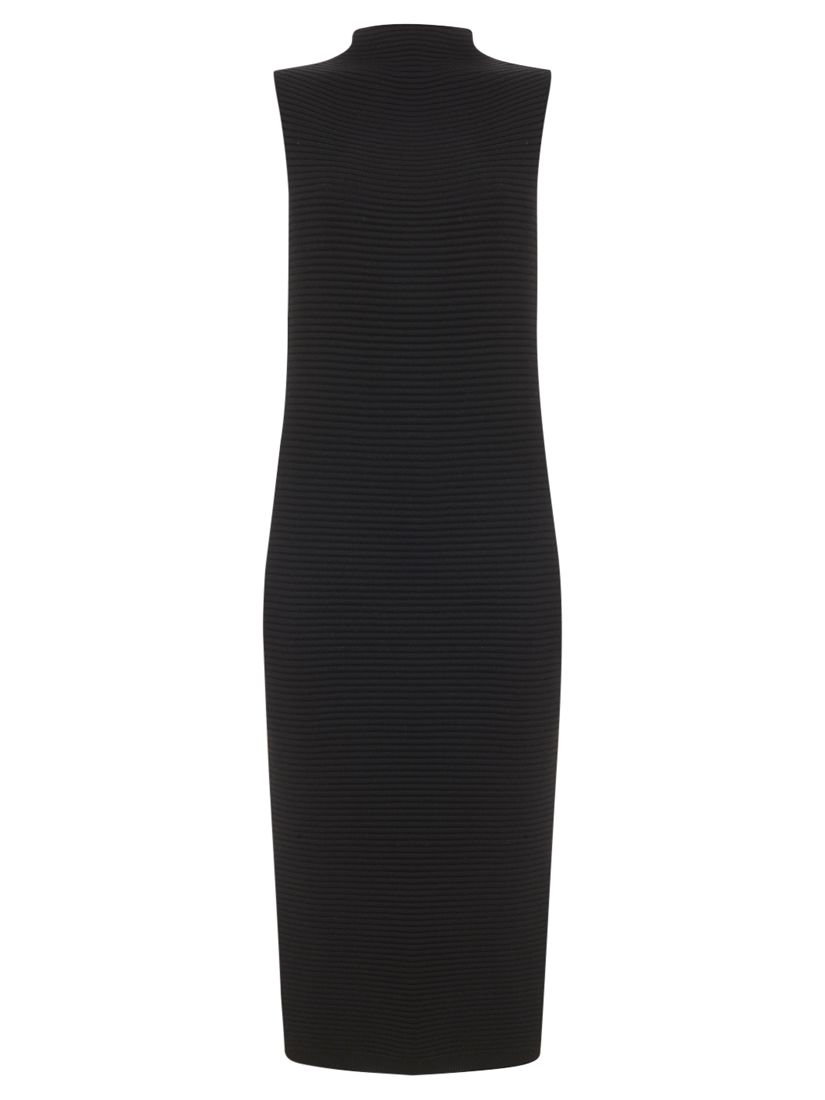 Mint Velvet Ribbed Tube Dress, Black at John Lewis & Partners