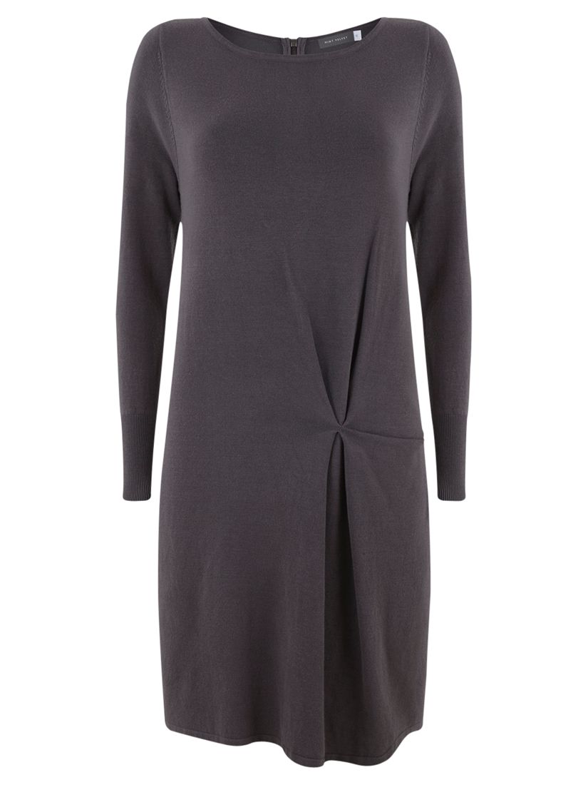 Mint Velvet Knitted Tuck Dress, Grey at John Lewis & Partners