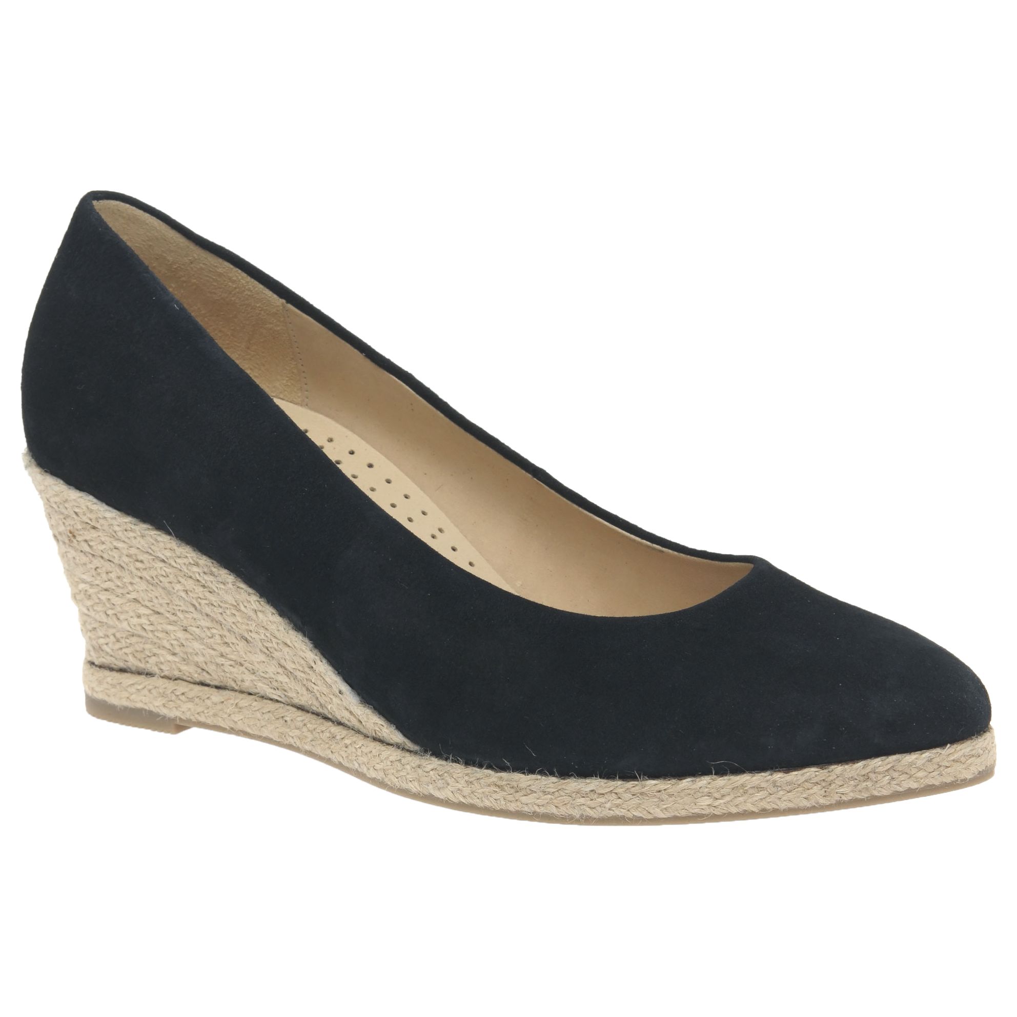 Gabor Paisley Wedge Heeled Court Shoes, Pacific at John Lewis & Partners