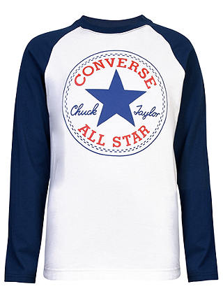 Converse Boys' Chuck Patch Long Sleeve T-Shirt, White