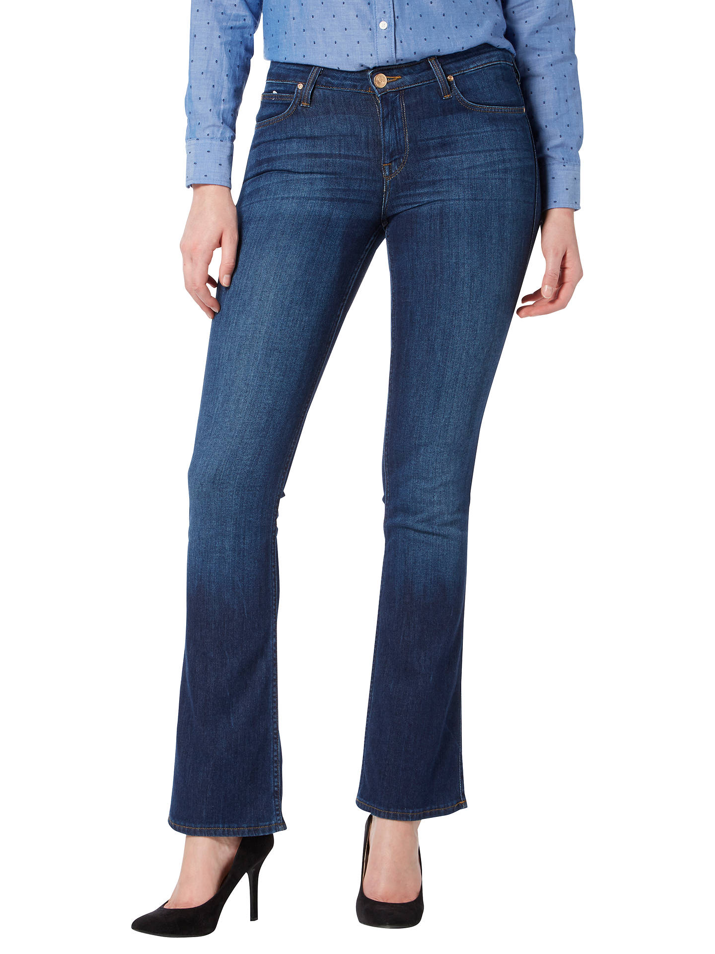 Lee Hoxie Skinny Bootcut Jeans, Heritage Blue at John Lewis & Partners