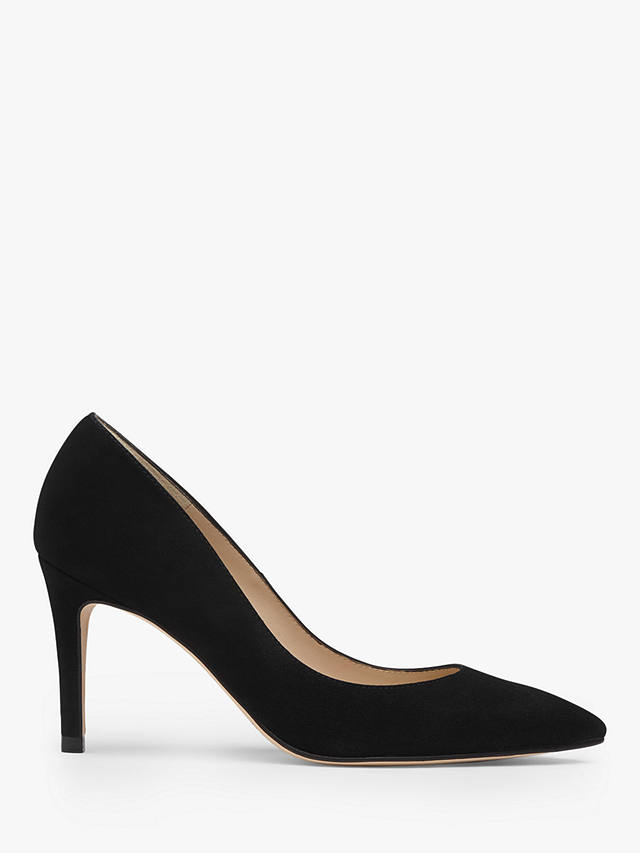 L.K.Bennett Floret Suede Pointed Toe Court Shoes, Black Suede