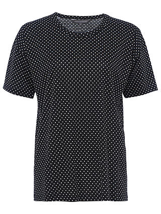 French Connection Meadow Jersey T-Shirt, Black/Daisy White