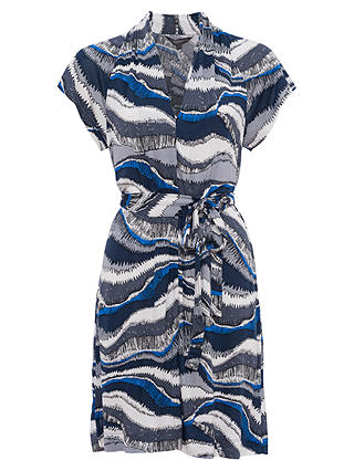 French Connection Meadow Jersey Mini Frill Sleeve Dress, Blue/Multi