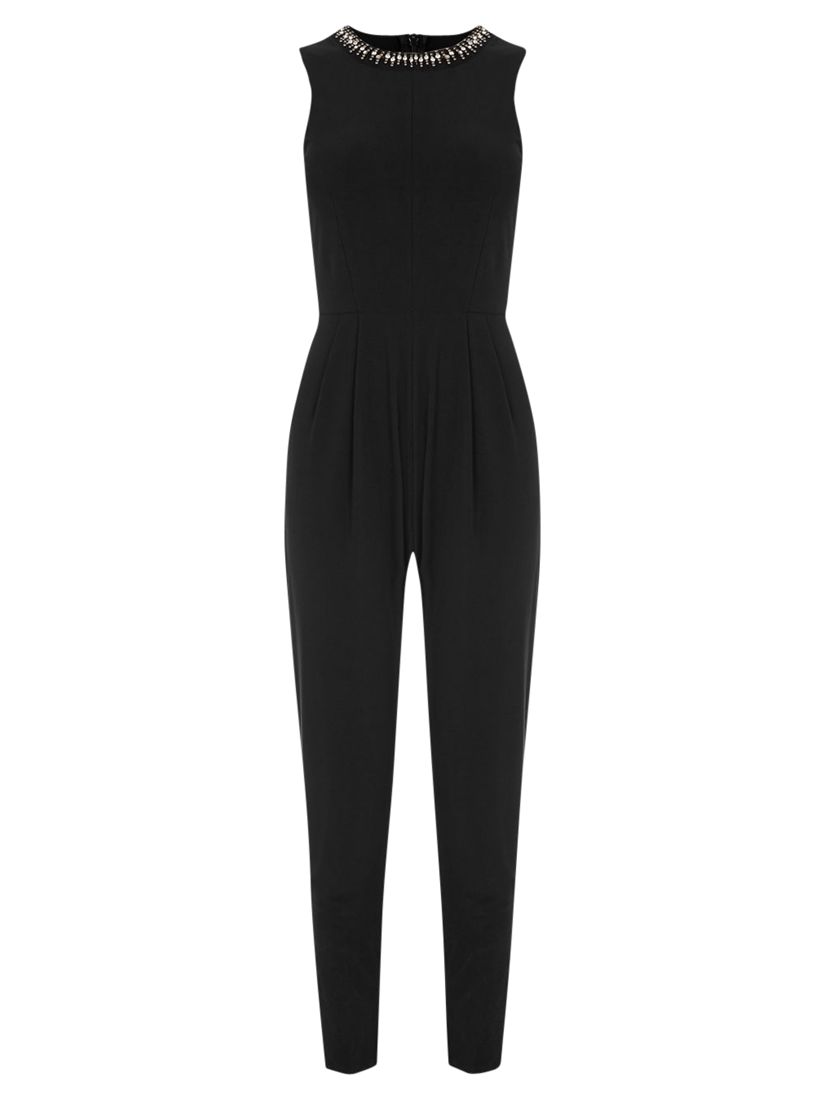 Oasis Embellished Trim Jumpsuit, Black
