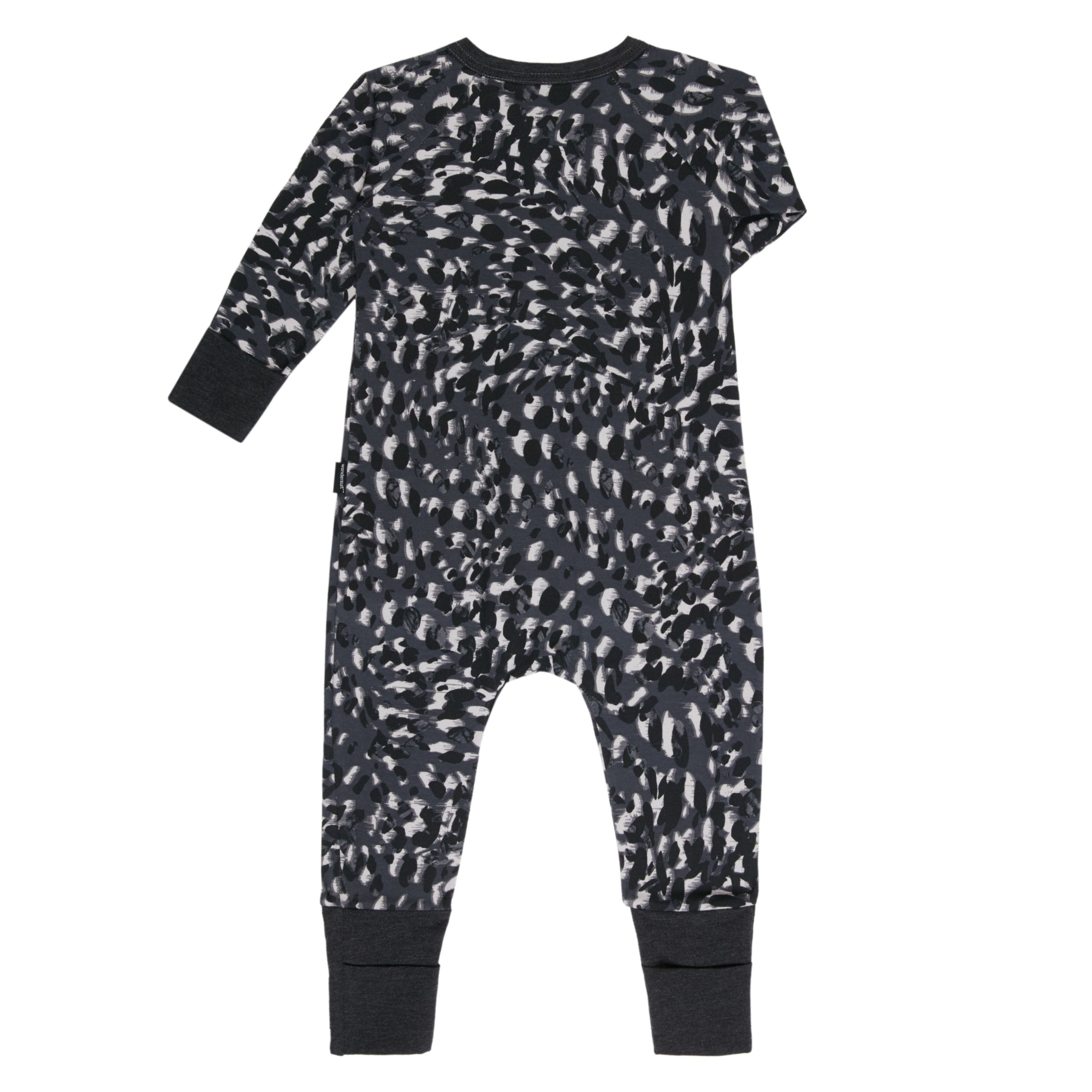 leopard print baby sleepsuit