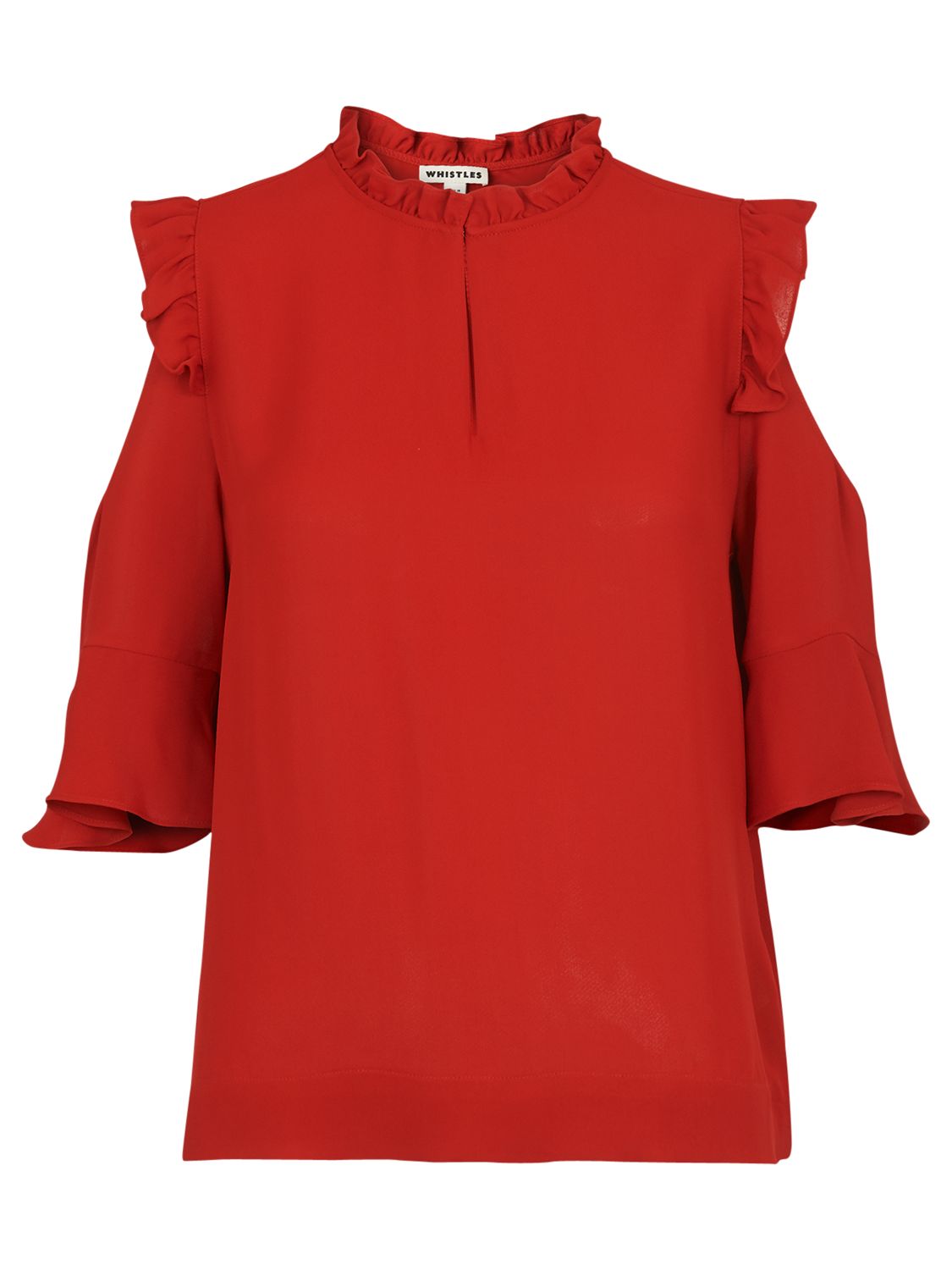 Whistles Bibi Cold Shoulder Top, Burnt Orange at John Lewis & Partners