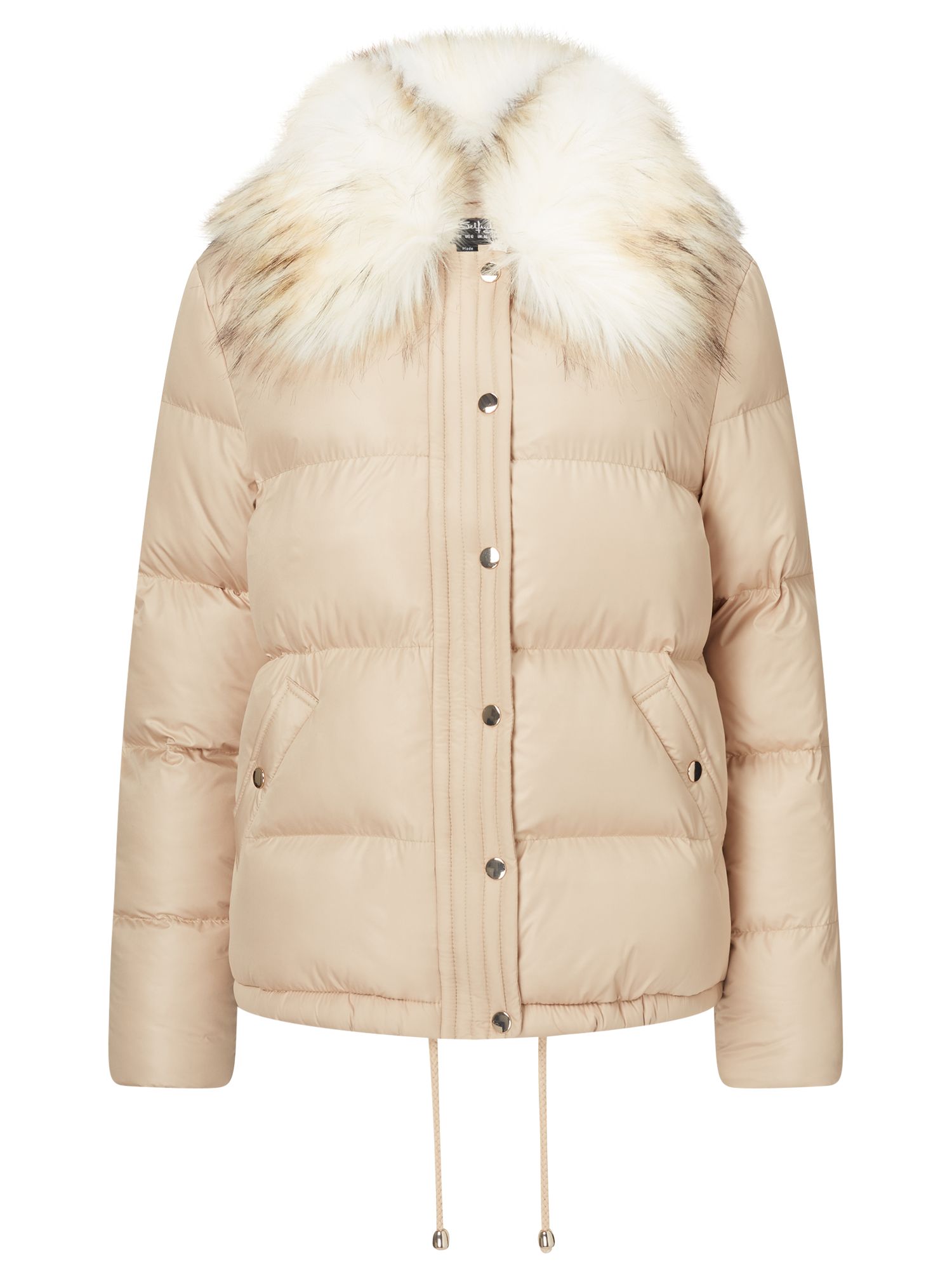 Miss Selfridge Puffer Jacket, Nude