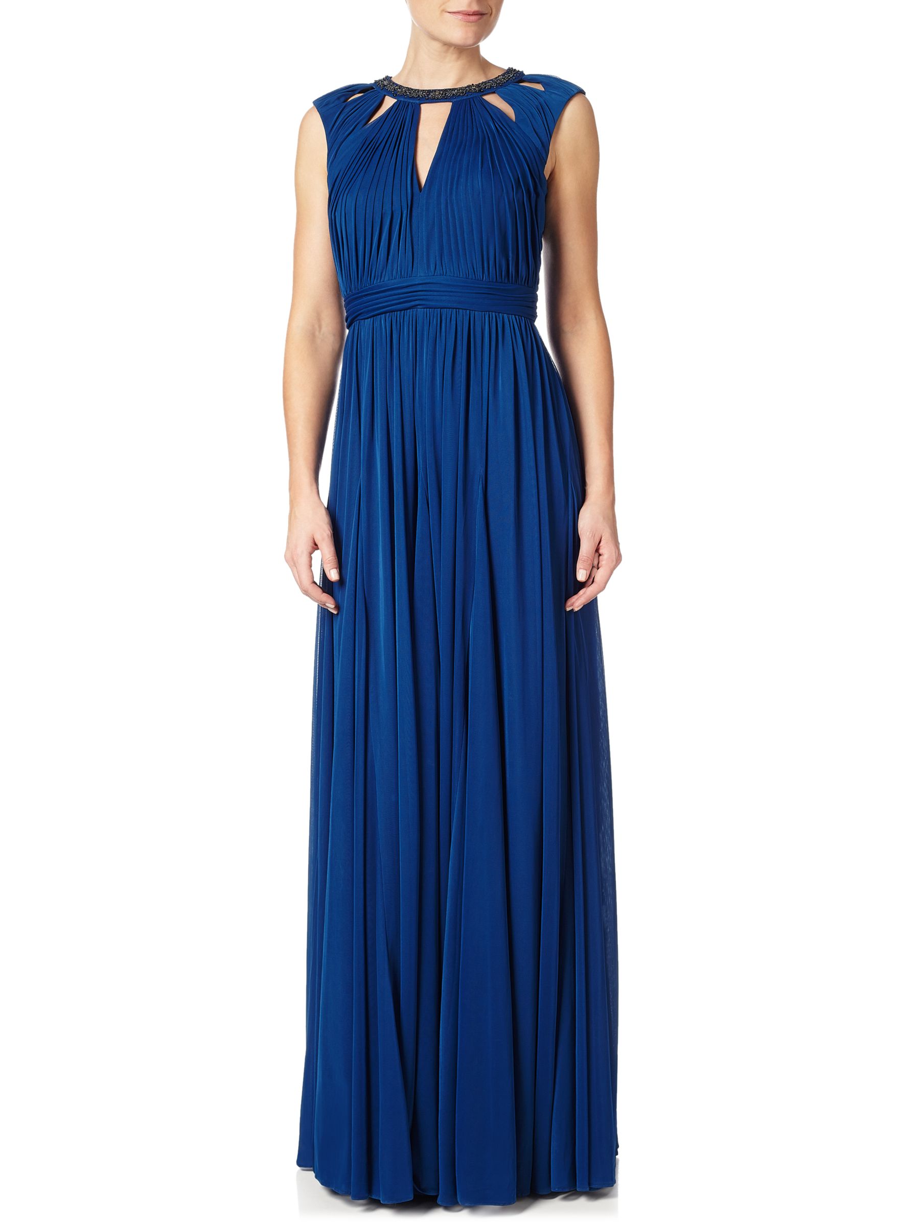Buy Adrianna Papell Shirred Neckline Maxi Dress, Sapphire | John Lewis