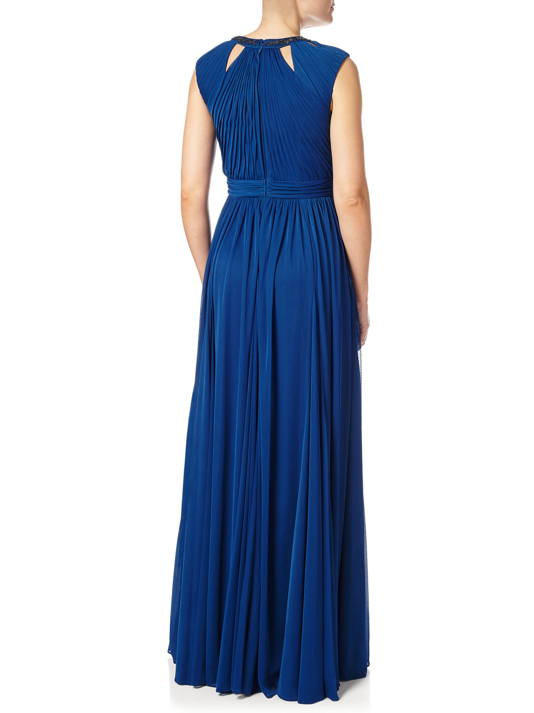Buy Adrianna Papell Shirred Neckline Maxi Dress, Sapphire | John Lewis