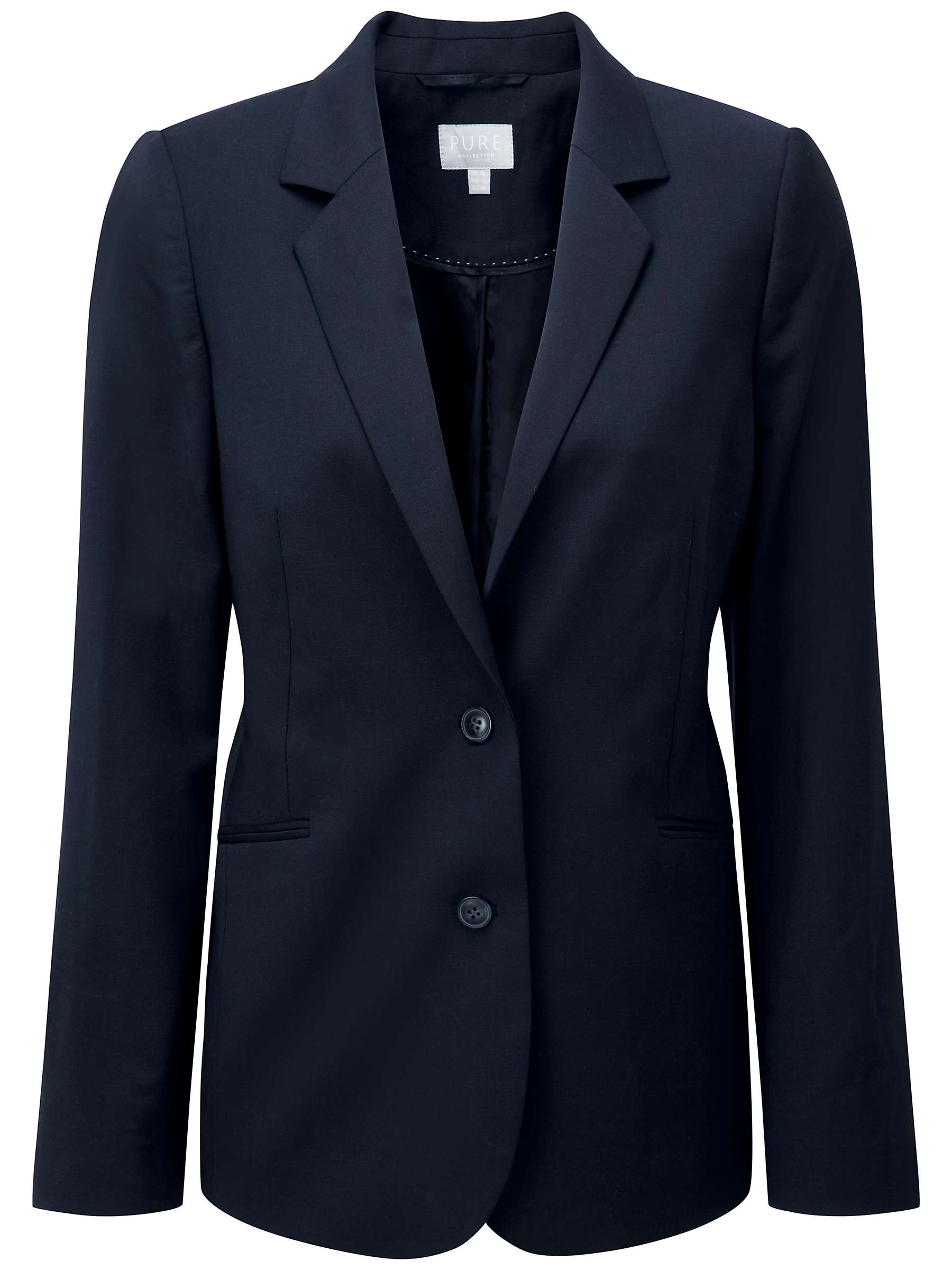 Buy Pure Collection Lydia Wool Blazer, Navy Online at johnlewis.com
