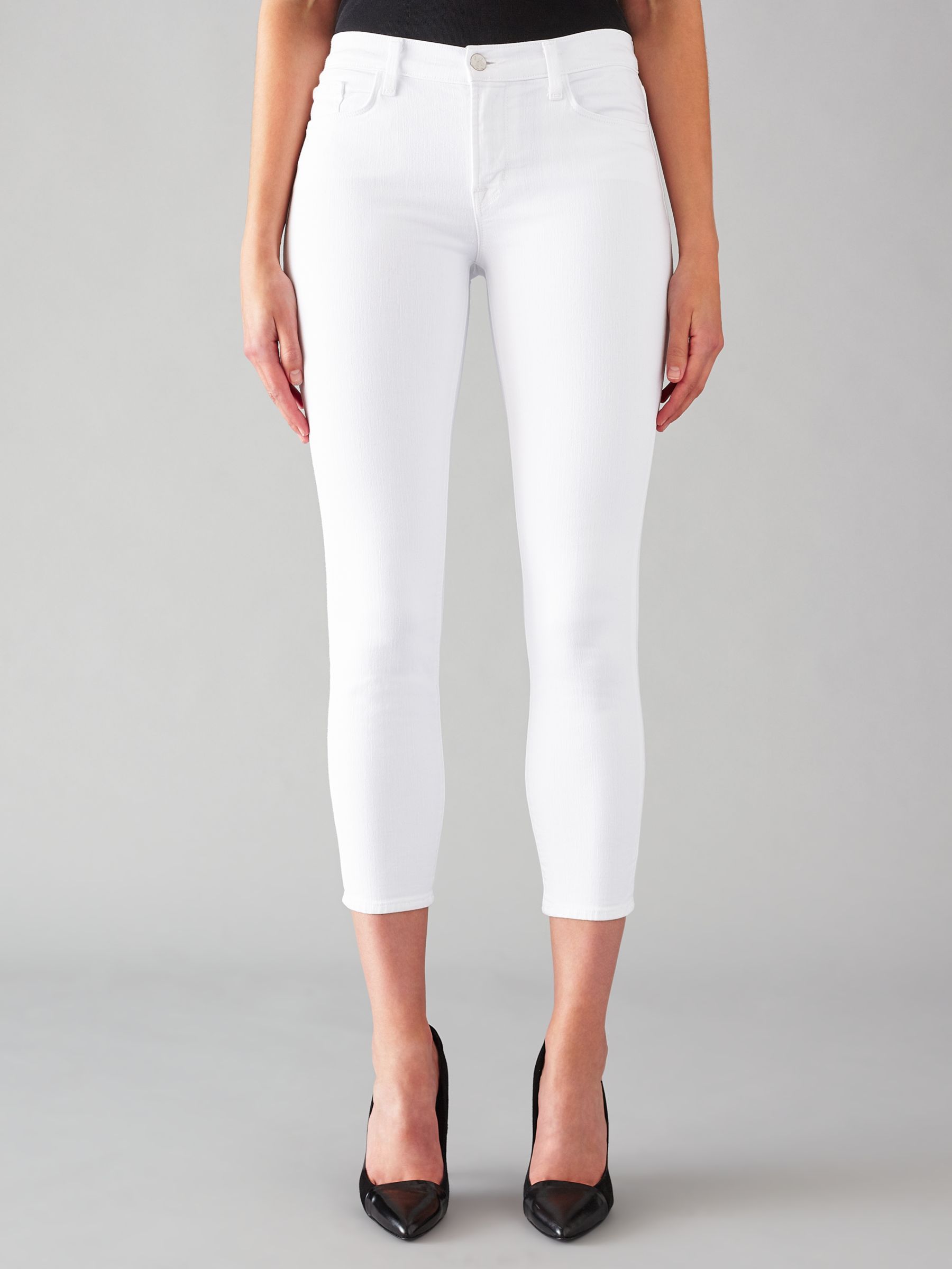 J Brand 835 Mid Rise Cropped Skinny Jeans, Blanc, 25