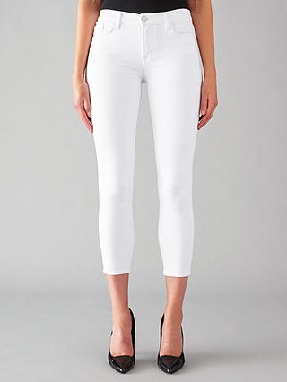 J Brand 835 Mid Rise Cropped Skinny Jeans, Blanc