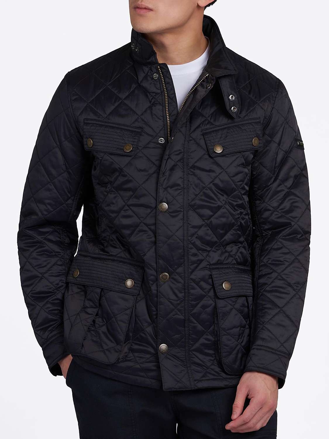 Buy Barbour Ariel Profile Quilted Jacket, Navy Online at johnlewis.com