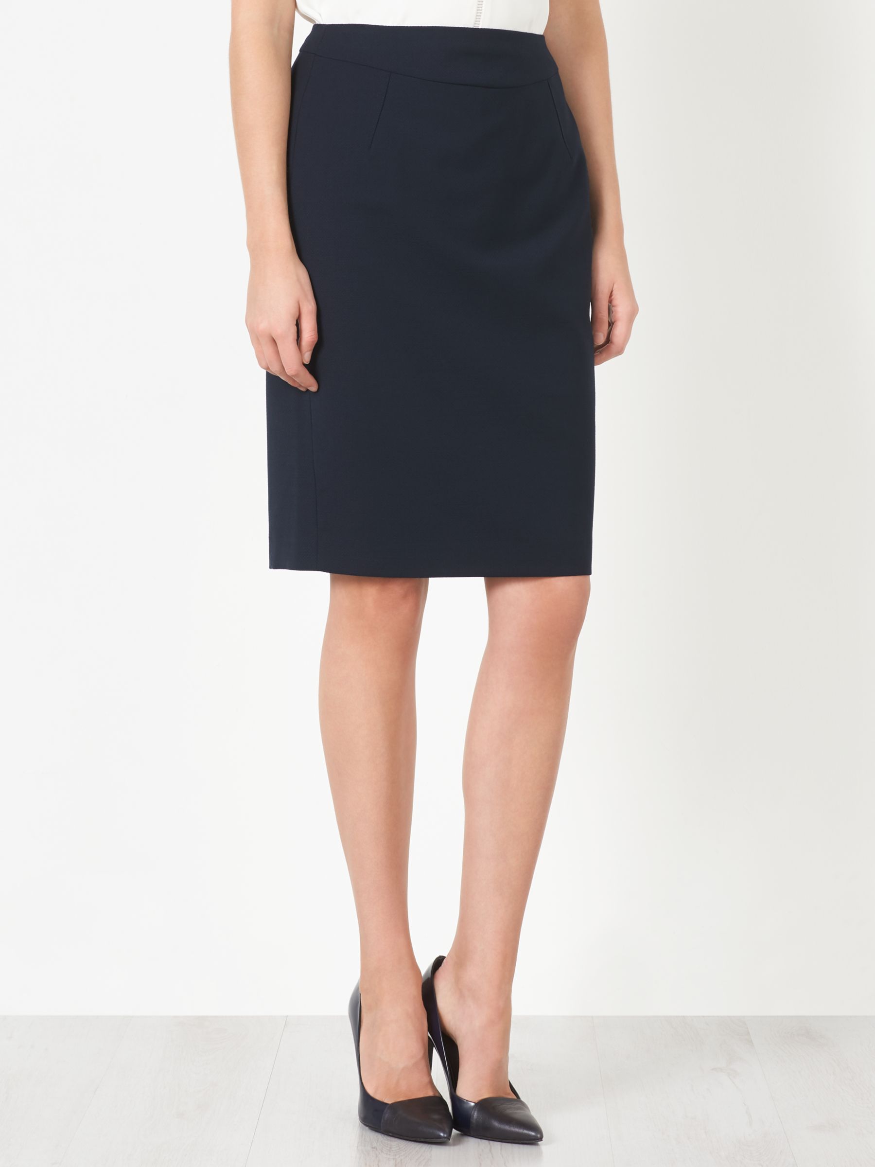 John Lewis & Partners Esme Jacquard Skirt, Navy, 10