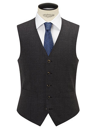 Chester by Chester Barrie Semi Plain Wool Slim Fit Waistcoat, Grey