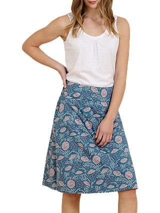 Seasalt Portfolio Reversible A-Line Skirt, Summer Daisies Lugger