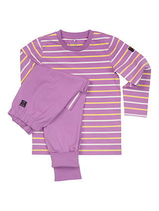 Polarn O. Pyret Girls' Striped Pyjamas Top and Trousers, Purple
