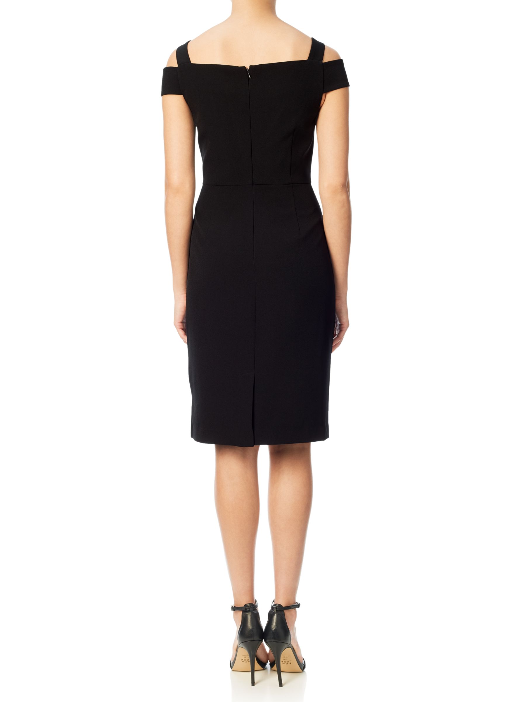 Adrianna Papell Cold Shoulder Fitted Sheath Dress, Black
