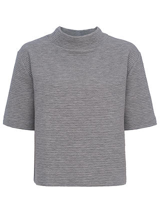 French Connection Marin Ottoman Jersey Top, Light Grey Melange