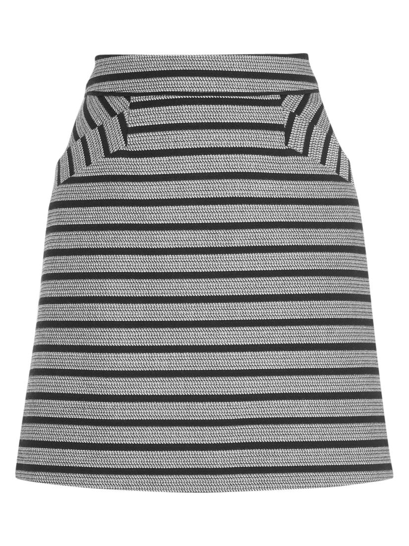 Oasis Cutabout Stripe Skirt, Multi Black