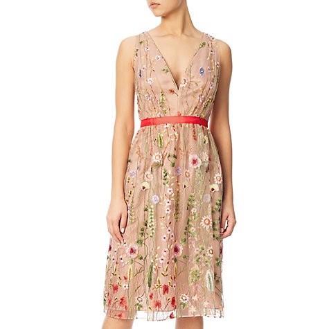 Buy Adrianna Papell Embroidered Tulle Fit And Flare Prom Dress | John Lewis