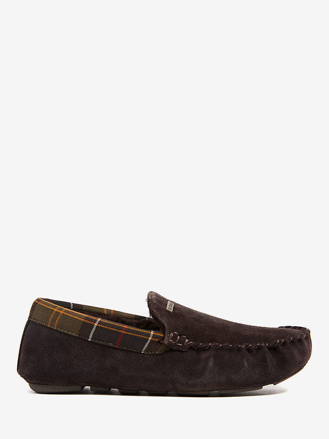 Barbour Monty Suede Slippers, Chocolate