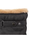 Barbour Leather with Faux Fur Gloves, Black