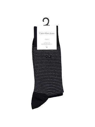Calvin Klein Fine Stripe/Solid Socks, Pack of 2, Black