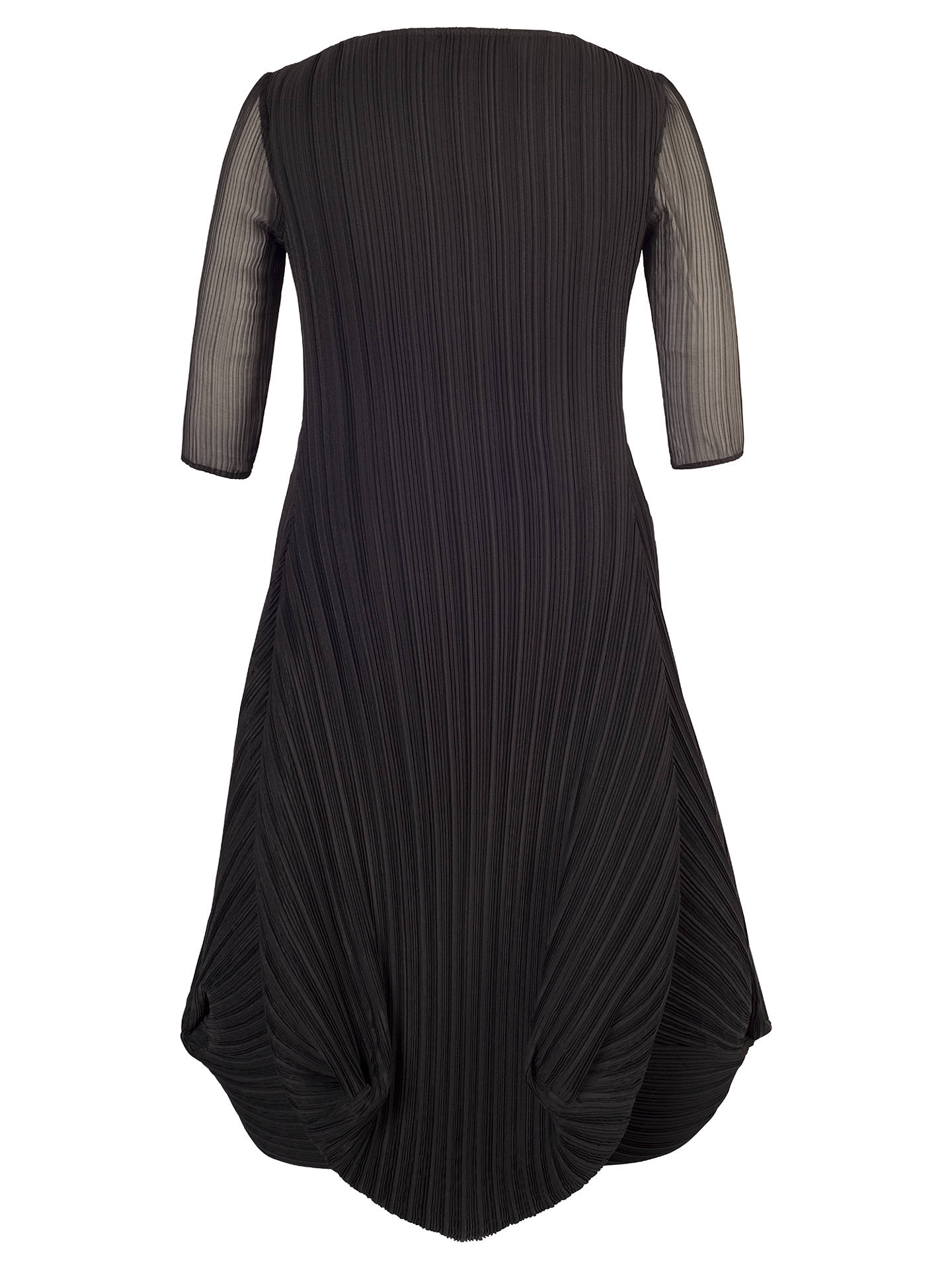Chesca Black Crush Pleat Crepe Drape Hem Dress at John Lewis & Partners