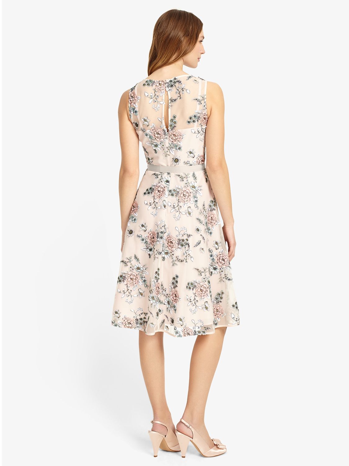 Phase Eight Prudence Embroidered Dress, Cameo