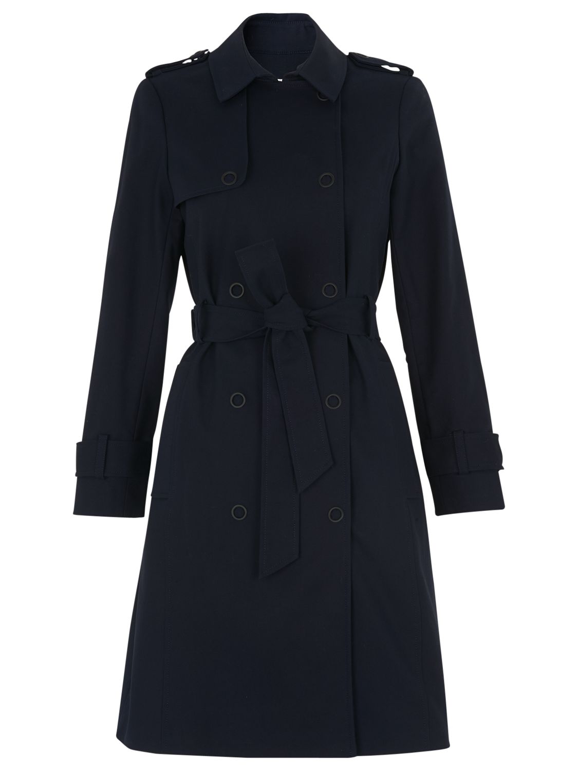Whistles Sofia Trench Coat, Navy at John Lewis & Partners