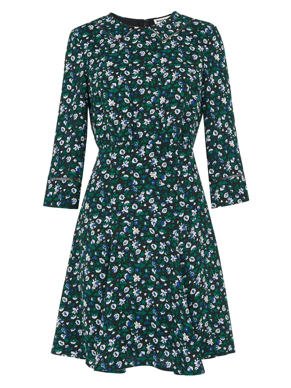 Whistles Francis Bell Flower Dress, Green/Multi