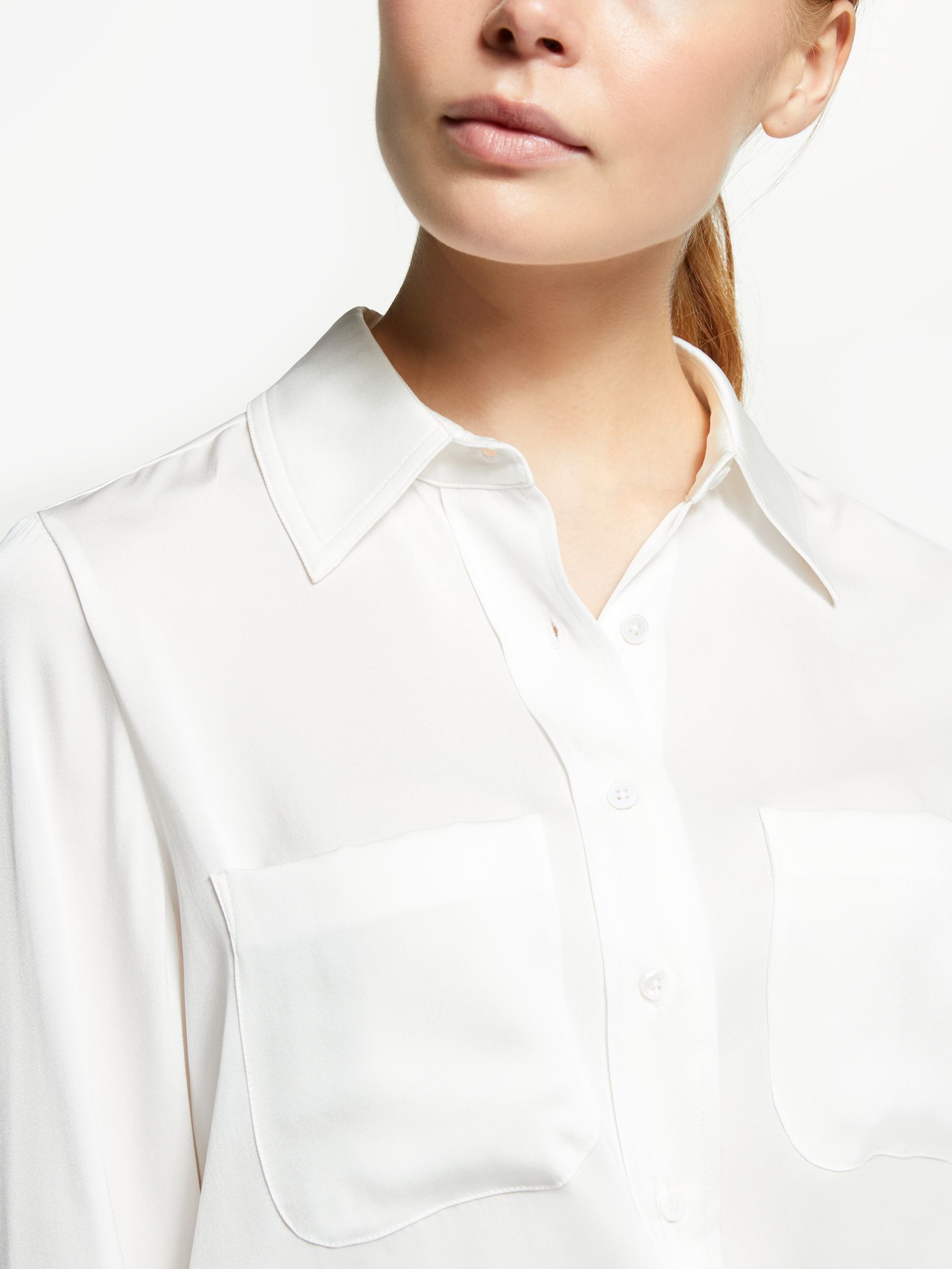 Winser London Silk Shirt, Ivory at John Lewis & Partners