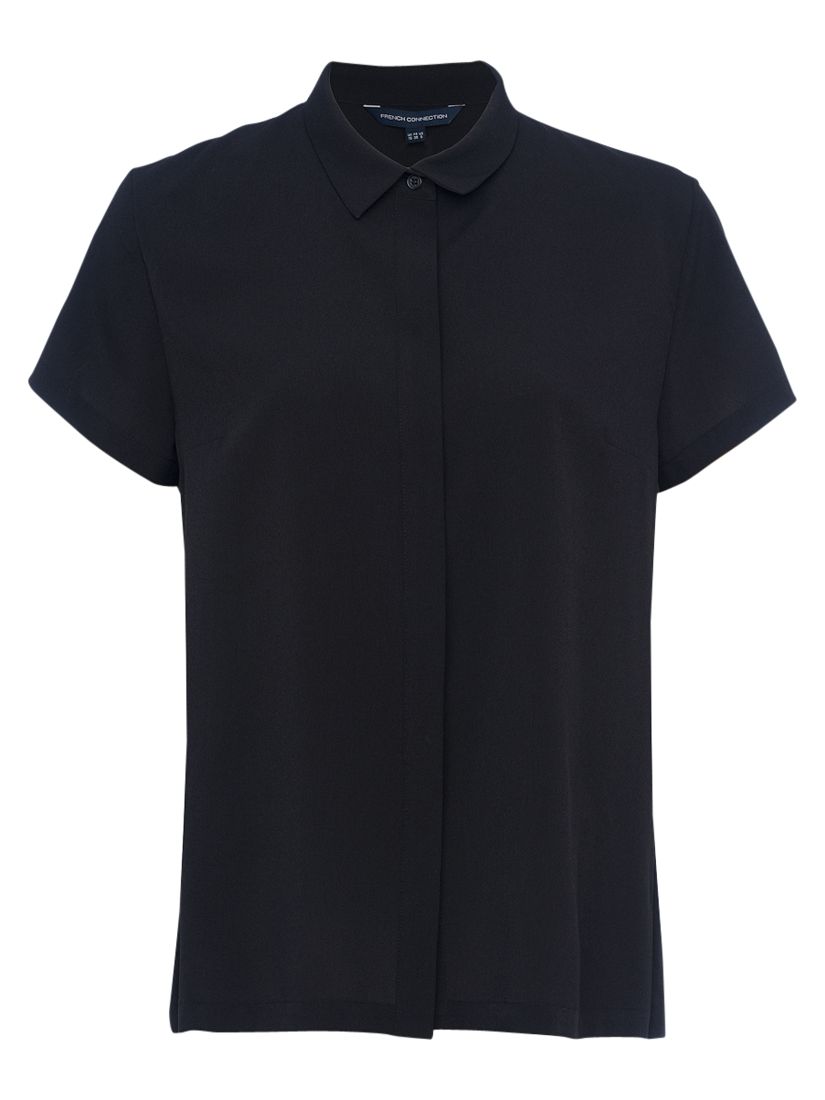 French Connection Crepe Short Sleeve Pleat Shirt