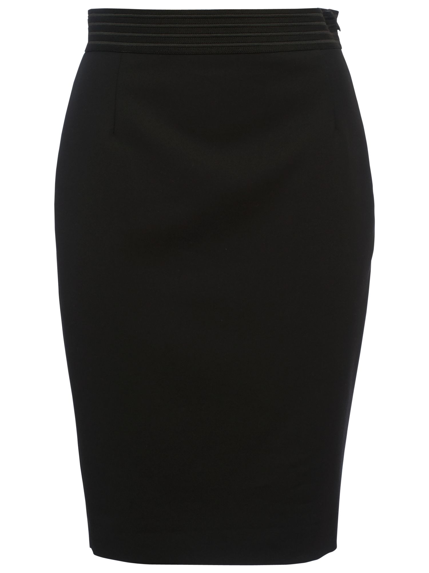 French Connection Glass Stretch Pencil Skirt, Black at John Lewis ...