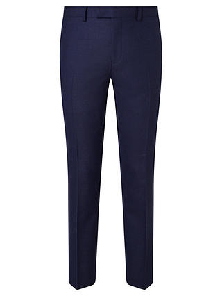 John Lewis & Partners Super 100s Wool Flannel Pindot Tailored Fit Suit Trousers, Blue