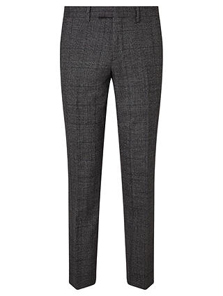 John Lewis & Partners Wool Check Tailored Suit Trousers, Charcoal
