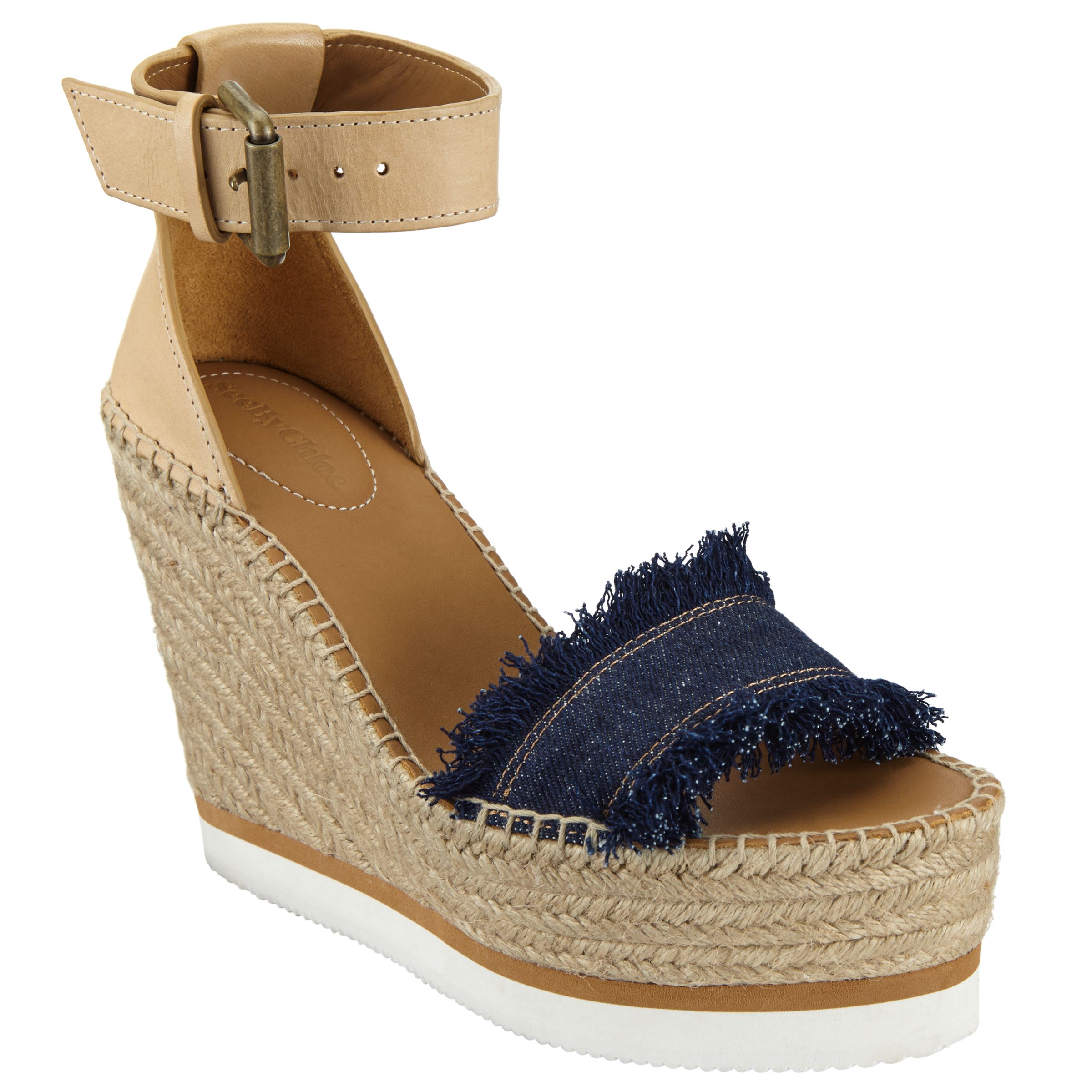 See by Chloé Glyn Wedge Heeled Espadrille Sandals, Blue