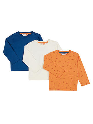 John Lewis & Partners Baby Long Sleeve Cotton T-Shirts, Pack of 3, Assorted