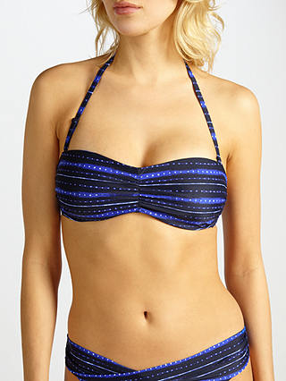 John Lewis & Partners Ocean Tide Twist Bandeau Bikini Top, Blue