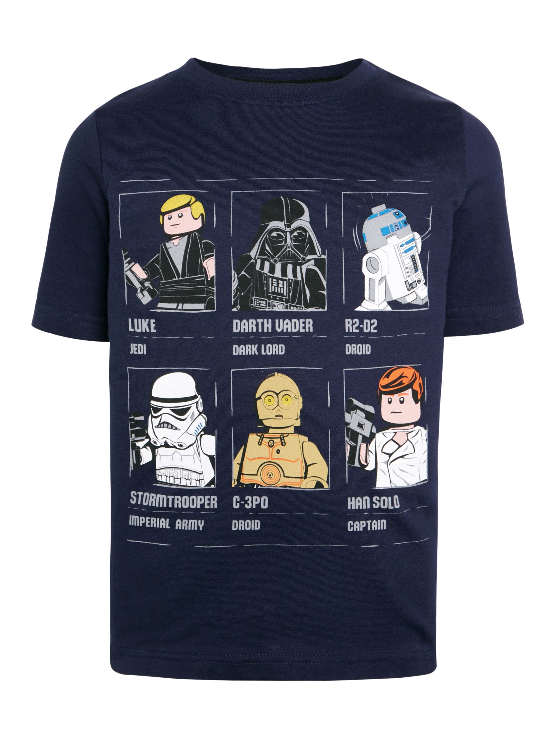 baard Vertrek naar eetpatroon LEGO Star Wars Children's Grid T-Shirt, Blue