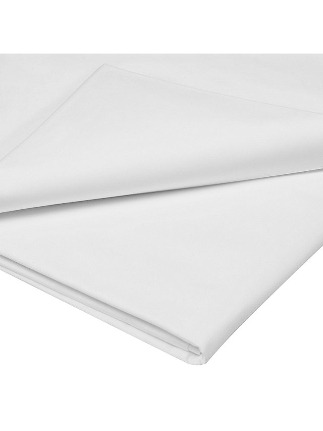 John Lewis Soft & Silky Specialist Temperature Balancing 400 Thread Count Cotton Flat Sheet, Single, White