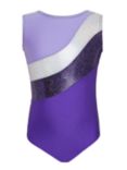 Tappers and Pointers Sparkling Stripes Sleeveless Gymnastics Leotard, Purple