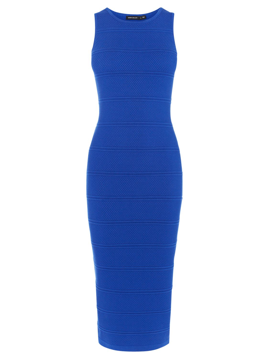 Karen Millen Stitch Stripe Dress, Blue/Multi