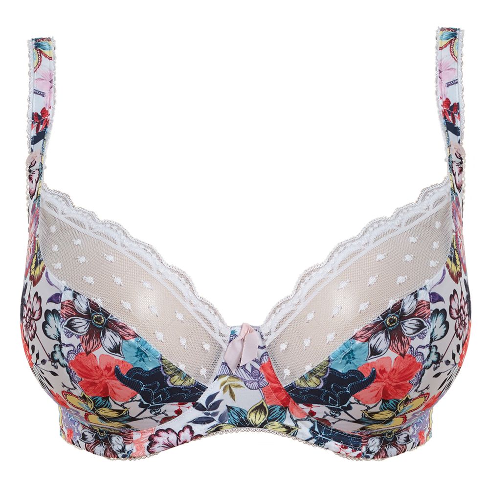 Freya Gypsy Rose Plunge Bra, White/Multi